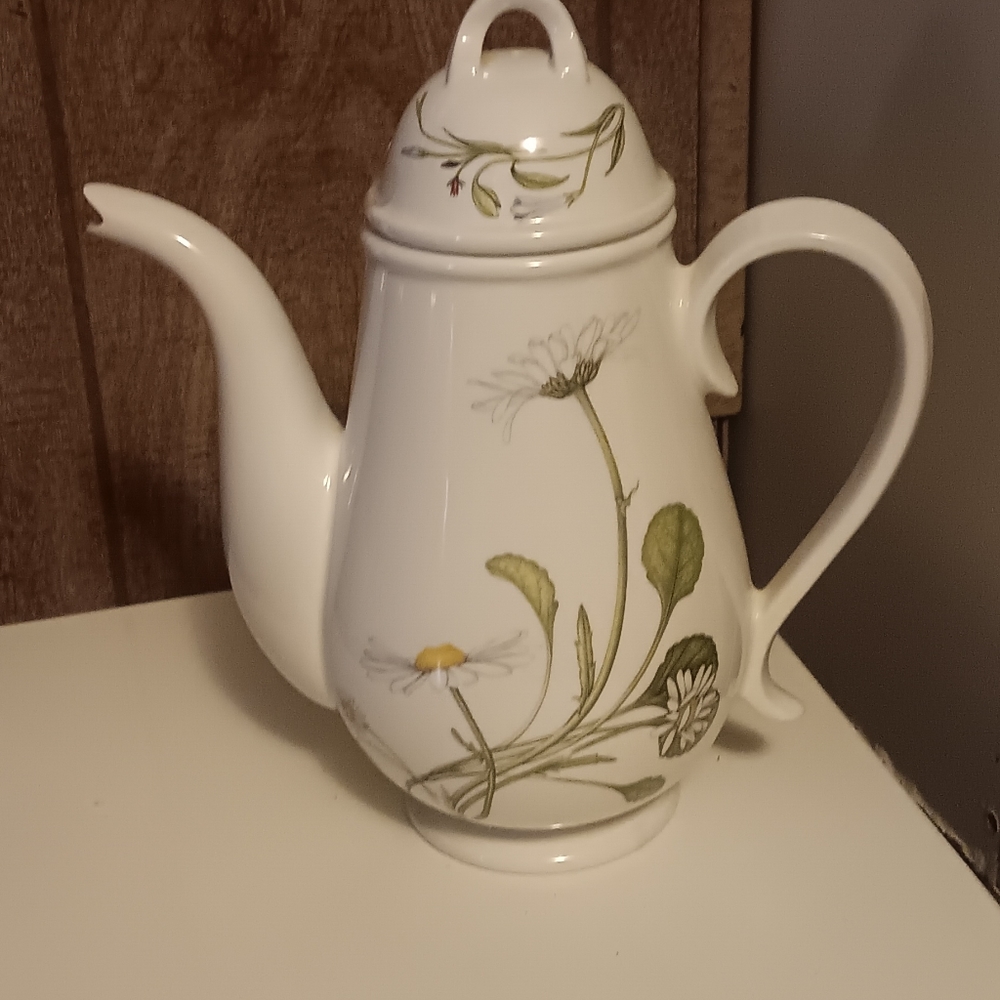 RARE... NEW VINTAGE PORTMERION PRESENT THE QUEEN'S HIDDEN GARDEN COFFEE POT/LID.